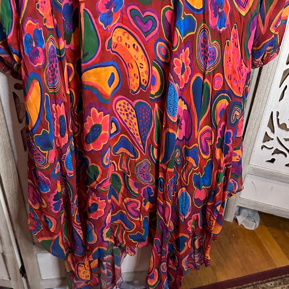 FARM Rio Multicolor Paisley Midi Dress - Red, Pink, Blue, Green, Orange - Picture 4 of 7